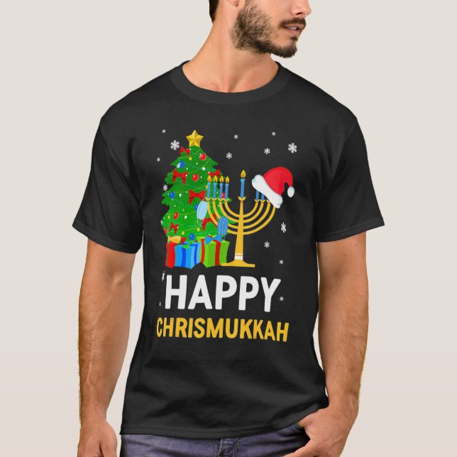 Happy Chrismukkah Jewish Christmas Hanukkah Holida T Shirt (Framsida)