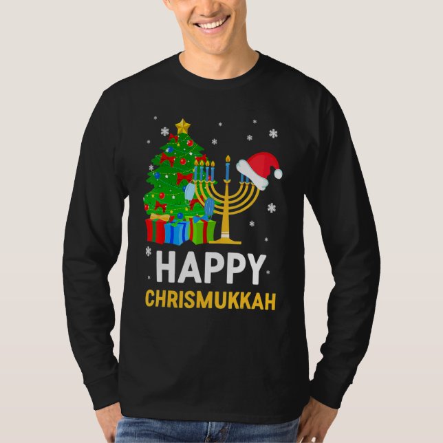 Happy Chrismukkah Jewish Christmas Hanukkah Holida T Shirt (Framsida)