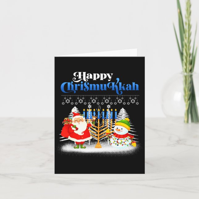 Happy Chrismukkah Jewish Christmas Hanukkah  Kort (Framsida)