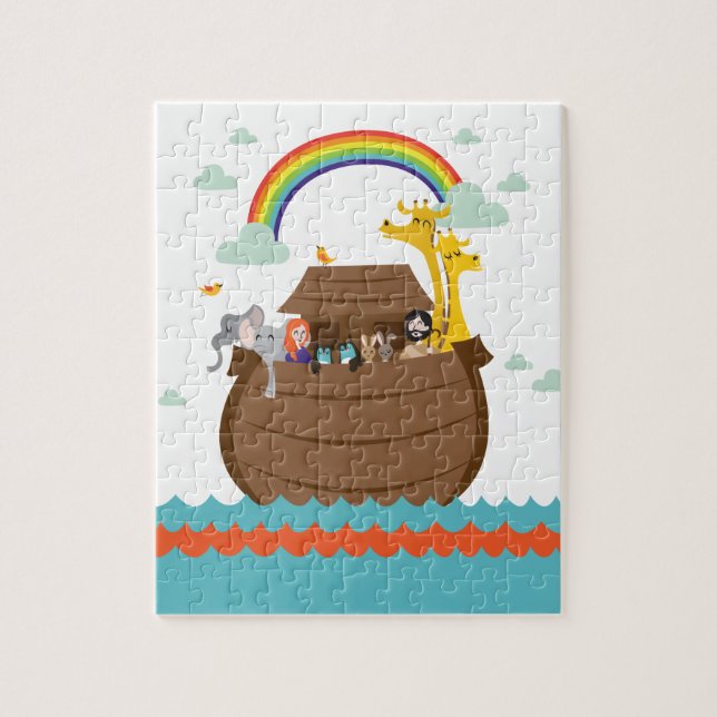 Happy Christian Kids Puzzle Bible Story Noah’s Ark Pussel (Vertikal)