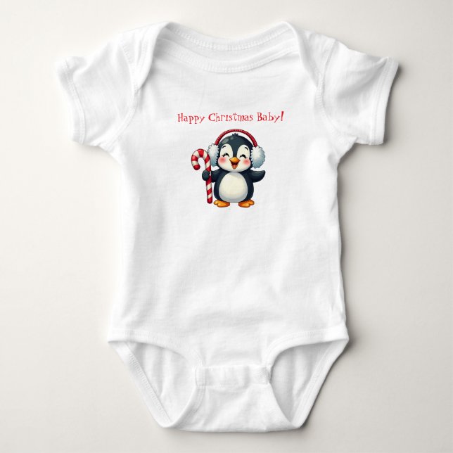 Happy Christmas Baby Body T-shirt (Framsida)