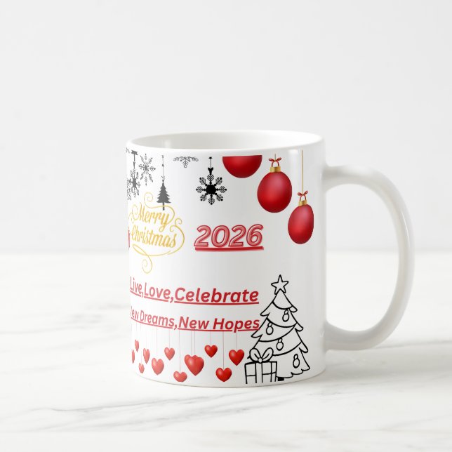 Happy Christmas Mug – Festive Holiday Coffee Cup Kaffemugg (Höger)