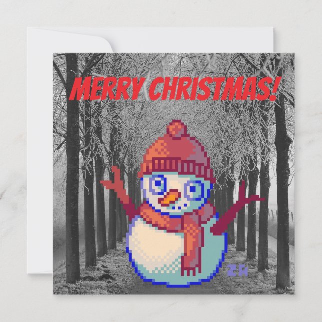Happy Christmas, pixelart, Pixel Art Kort (Framsida)