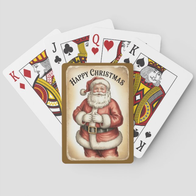Happy Christmas Santa Poker Playing Cards Casinokort (Baksidan)
