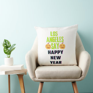 happy christmas throw pillow kudde