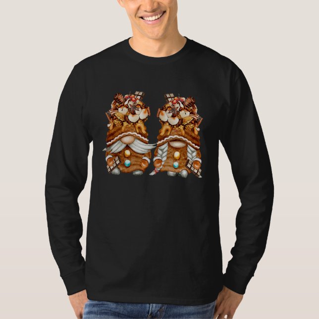 Happy Christmas with Su2019mores Gnome Baking Gnom T Shirt (Framsida)