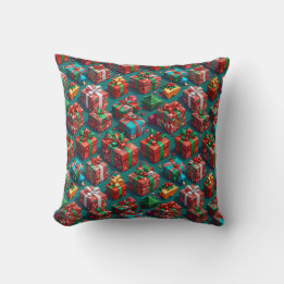 Happy Christmas wrapped gifts 10 - Throw Pillow Kudde
