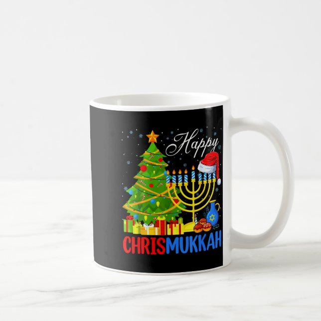 Happy Christmukkah Funny Hanukkah Christmas Happy  Kaffemugg (Höger)