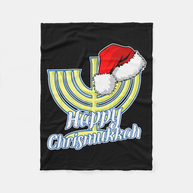 Happy Christmukkah Hanukkah Christmas  Fleecefilt (Framsidan)