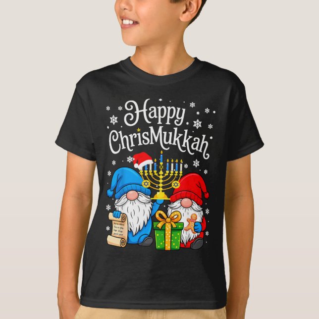 Happy Christmukkah Hanukkah Christmas Gnome Xmas F T Shirt (Framsida)