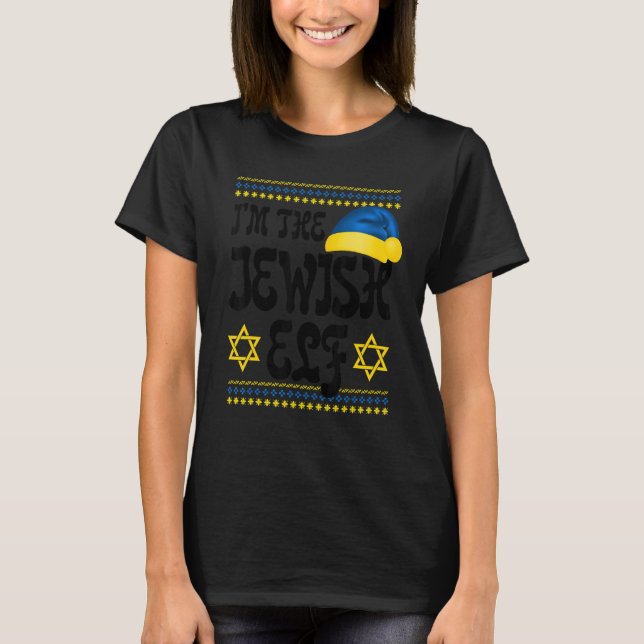Happy Christmukkah Jewish I'm The Jewish Elf Chris T Shirt (Framsida)