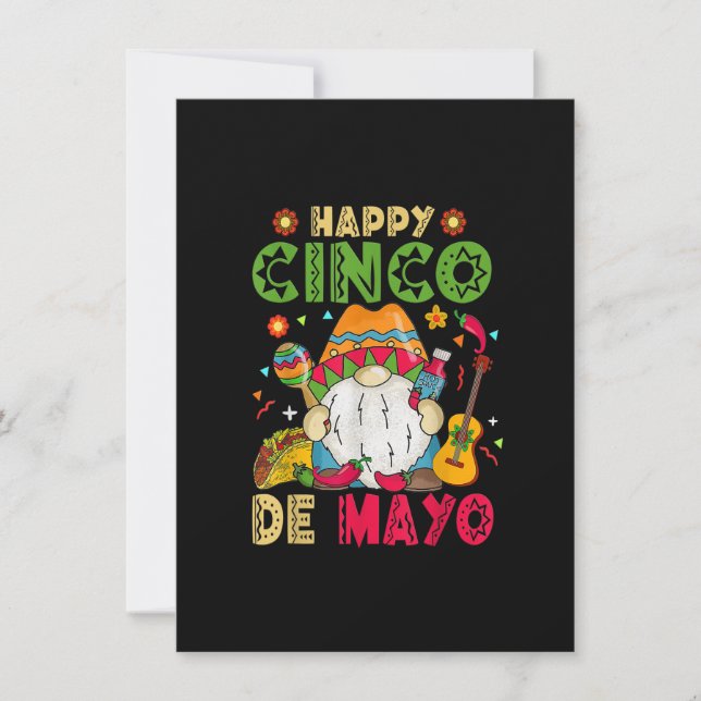 Happy Cinco De Mayo Mexican Gnome Cinco De Mayo Inbjudningar (Framsida)
