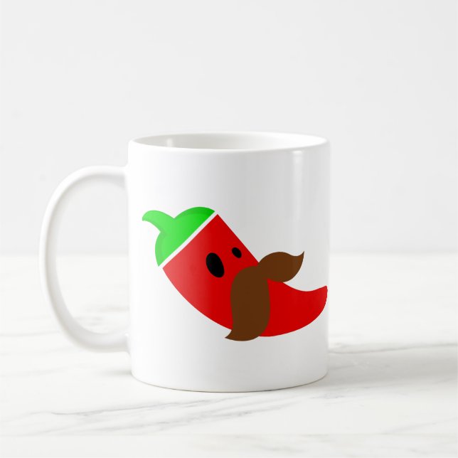 happy cinco de mayo mustache pepper funny kaffemugg (Vänster)