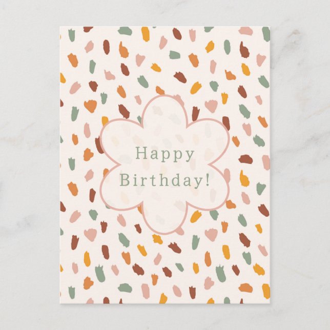 Happy Colourful Happy Birthday Card. Vykort (Framsida)