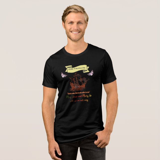 Happy Columbus Day Tri-Blend T-Shirt  (Framsida Full)