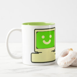 happy computer mug Två-Tonad mugg