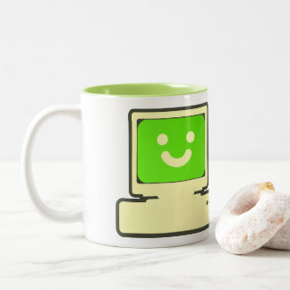 happy computer mug Två-Tonad mugg