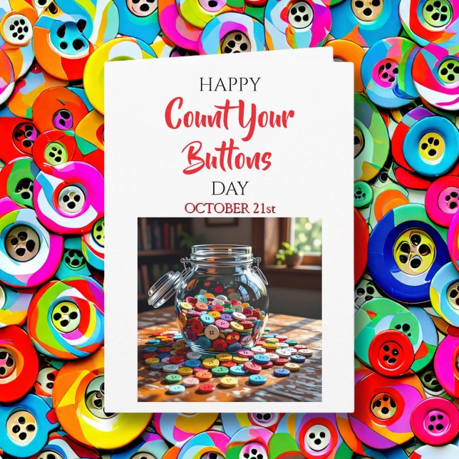 Happy Count Your Buttons Day | October 21st Kort (Skapare uppladdad)