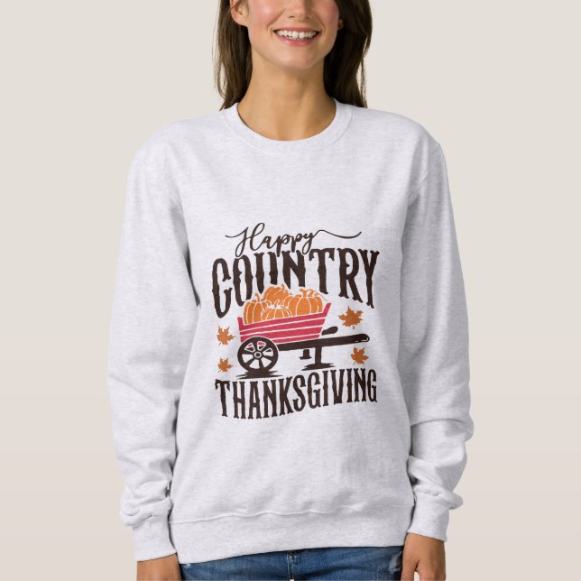 Happy Country Thanksgiving T Shirt (Framsida)