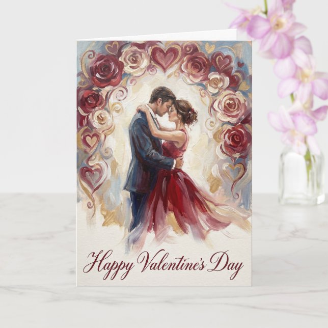 Happy Couple Valentine Card Kort (Orkide)