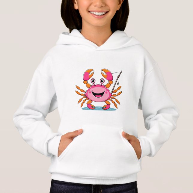 Happy Crab Fishing – Kids’ Hoodie T Shirt (Framsida)