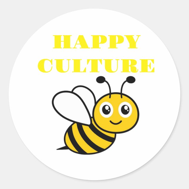 happy culture runt klistermärke (Framsida)