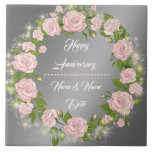 Happy Customize Silver Rose Anniversary Kakelplatta<br><div class="desc">Happy Customize Silver Rose Anniversary ceramic tile - Customized And Personalized Product - (Type BOKI412 in the site search (browser) to see the offer of all my creations. Thanks. ) - See my other products and collections, choose a gift for you and your dear ones. Thanks for buying in my...</div>