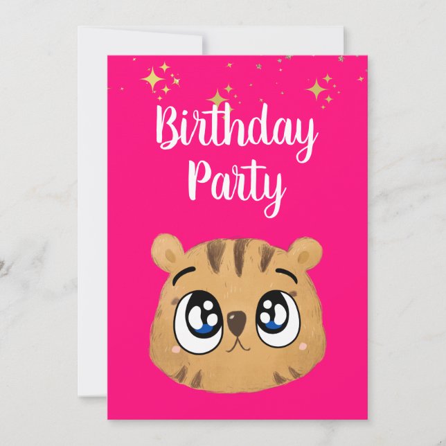 Happy cute little tiger inbjudningar (Framsida)