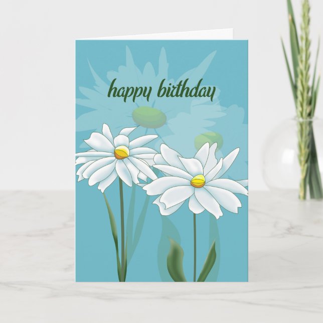 Happy Daisyday Birthday Card Kort (Framsida)