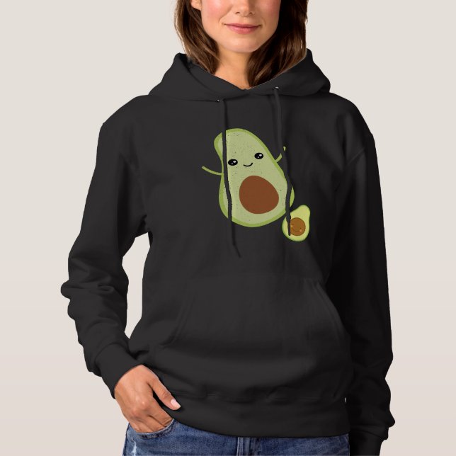 Happy Dancing Adult and Baby Avocado T Shirt (Framsida)