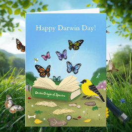 Happy Darwin Day Evolution Nature Art Kort