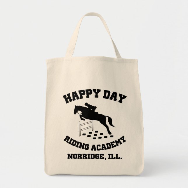 Happy Day Stables, Rideakademi, Norridge, IL Tygkasse (Framsidan)
