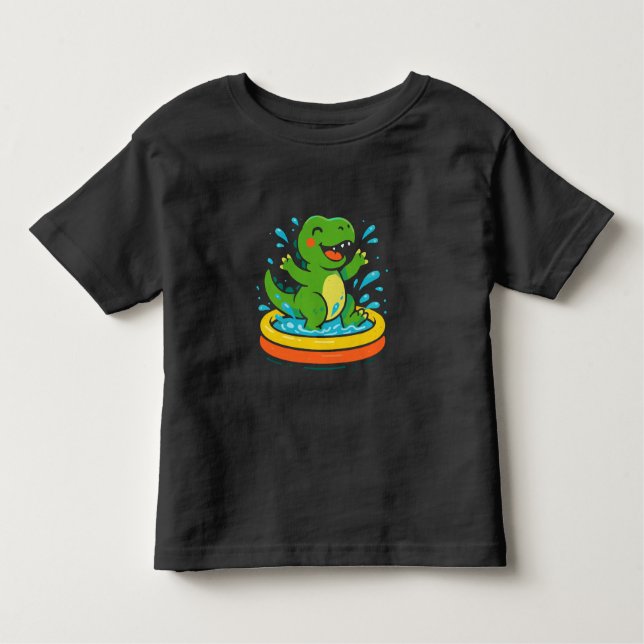 Happy Dino Splash   T Shirt (Framsida)