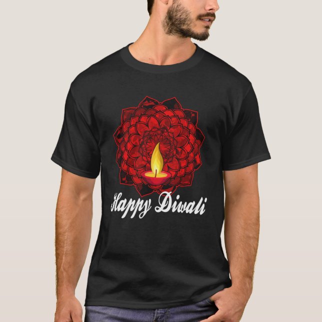 Happy Diwali Hindu Celebration T Shirt (Framsida)