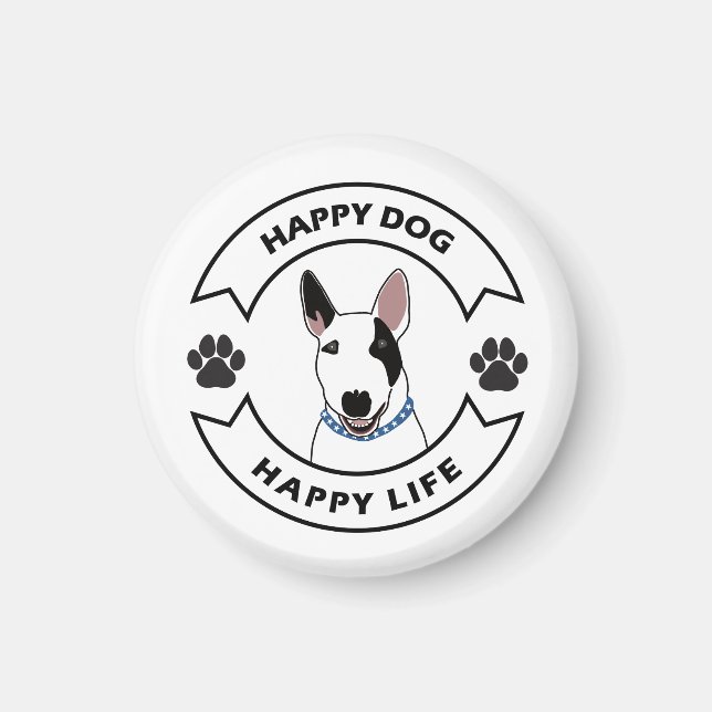Happy dog, happy life magnet (Framsidan)