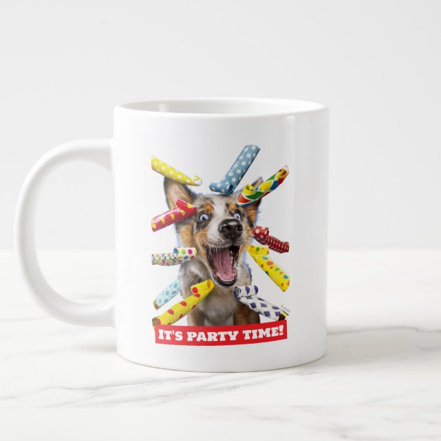 Happy Dog Party Blowers Jumbo Mugg (Vänster)