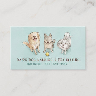 Happy Dogs Pet Sitter Dog Walker Cute Drawings Visitkort