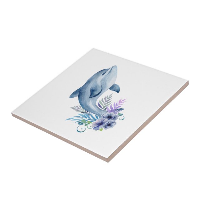 Happy Dolphin Design Kakelplatta (Sidan)