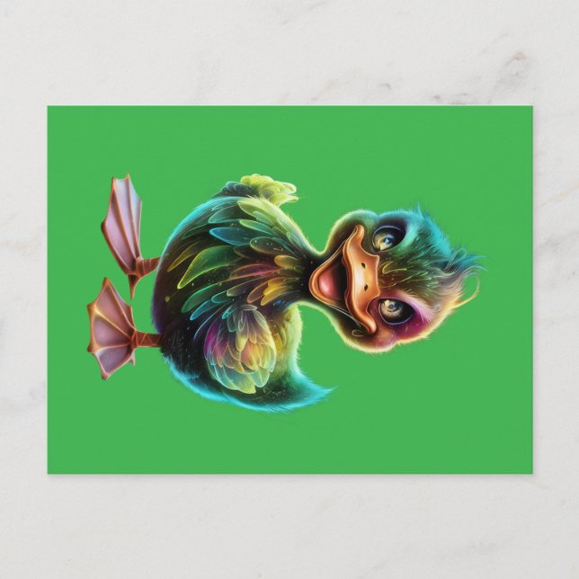 Happy duck. vykort (Framsida)