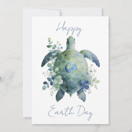 Happy Earth Day Turtle Design Julkort