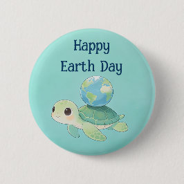 Happy Earth Day Turtle with Globe Knapp