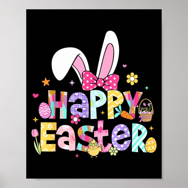 Happy Easter 2026 Cute Bunny Rabbit Easter Day Wom Poster (Framsidan)