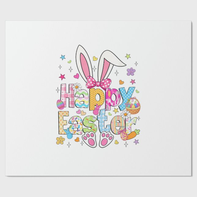 Happy Easter 2026 Cute Bunny Rabbit Easter Day Wom Presentpapper (Platt)