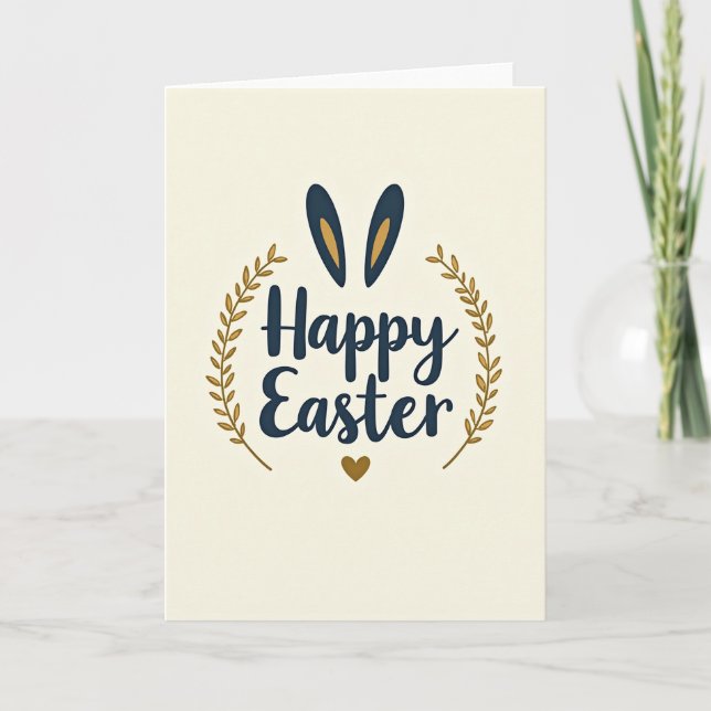 Happy Easter Animal Ears Card Kort (Framsida)