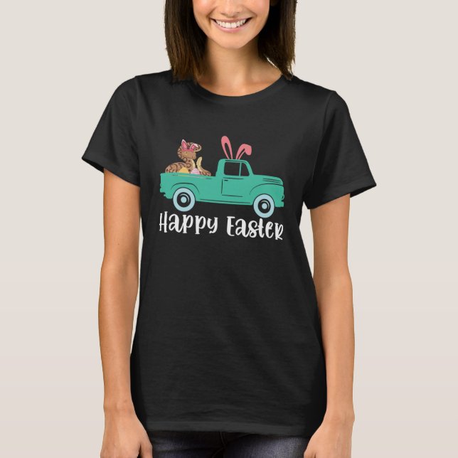 Happy Easter Ball Python Bunny Riding Truck Boys T T Shirt (Framsida)