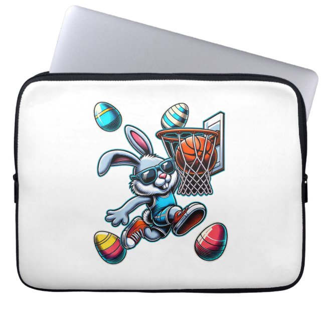 Happy Easter Basketball Boys Easter Bunny Funny Ea Laptop Fodral (Framsidan)