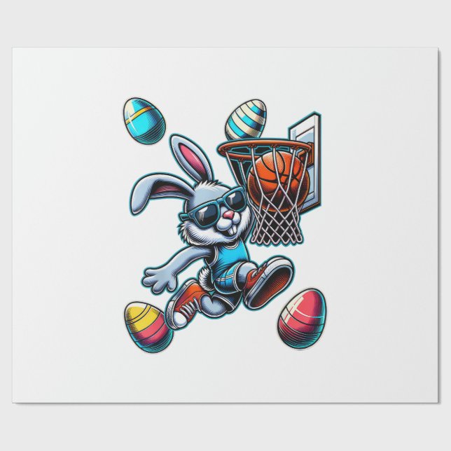 Happy Easter Basketball Boys Easter Bunny Funny Ea Presentpapper (Platt)