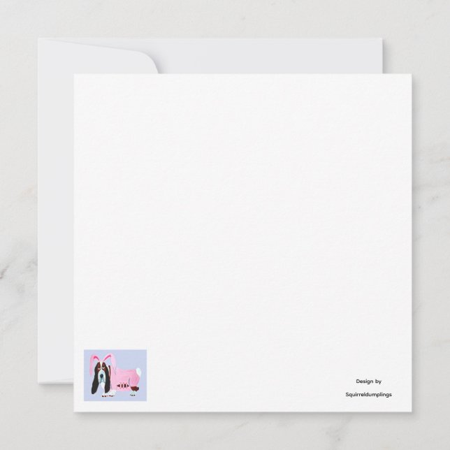 Happy Easter Basset Hound Easter Bunny Inbjudningar (Baksida)