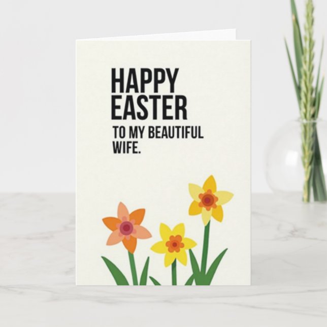 Happy Easter Beautiful Wife Card Kort (Framsida)