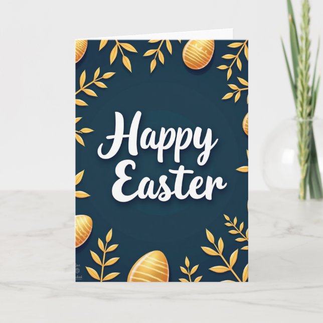 Happy Easter Botanical Art Card Kort (Framsida)